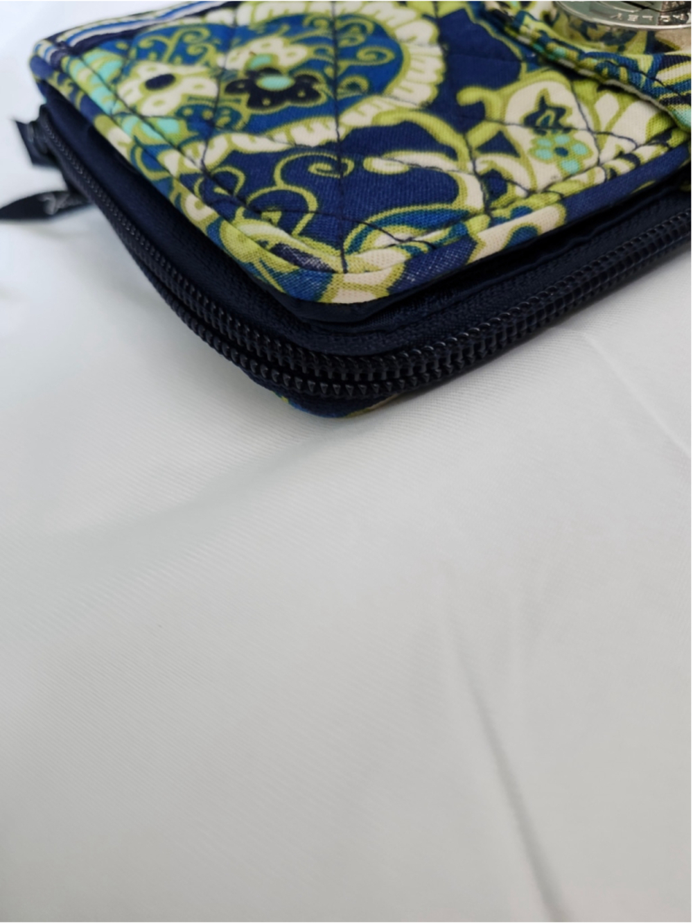Women's Vera Bradley Wallet One Size Blue Green Paisley - Picture 5 of 11